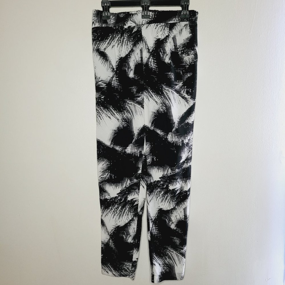 Vintage KMART Pants Womens Painters Small Black White Abstract Casual Resortwear